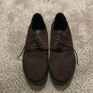 Men's Brown Suede Oxford Shoes